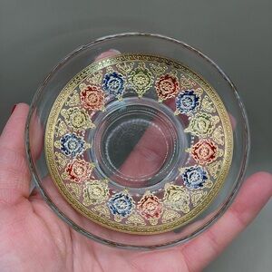 Vintage Moroccan-style GoldTone Filigree Engrave Tea Glass 3.75” Saucer